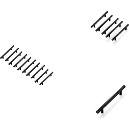 HLZS-Cupboard Handle Brushed Stainless Steel Kitchen Cabinet Door Knob Furniture Drawer Pull Hardware Pulls Bar Handle