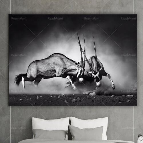 Antelope canvas, antelope poster, wild animal canvas, antelope animal wall decoration poster painting