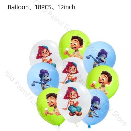 Luca Pixar Disney Theme Party Decoration Supplies Latex Balloon Children Birthday Flag Pull Banner Flag Set Toys for Kids Gifts