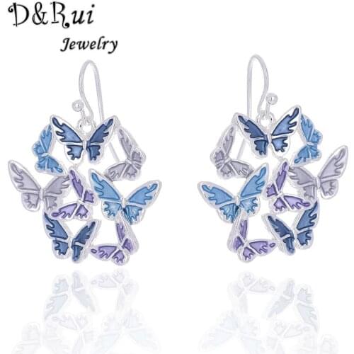 Cute Exquisite Butterfly Earring For Women Kids Fashion Enamel Alloy Jewelry Wholesale Drop Earrings Dangling Earring Girls Gift