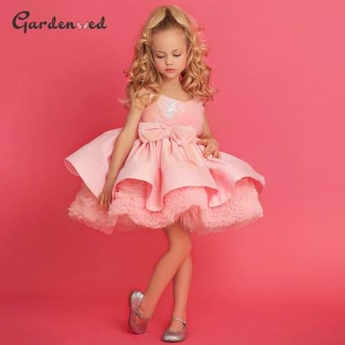 Layers Flower Girl Dress Ivory Organza Girl Wedding Party Dress Cute Ball Gown Princess Dresses y Tutu Dress Pagea 2021 New Year