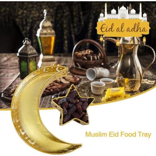 Muslim Eid Food Tray Innovative Moon Star Serve Plate Tableware Dessert Food Storage Container Ramadan Home Decoration
