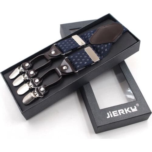 2019 New Style Mans Suspenders 6 Clips Braces Adjustable Elasticity Suspensorio Bretelles Hommes Y-Back ligas Tirantes