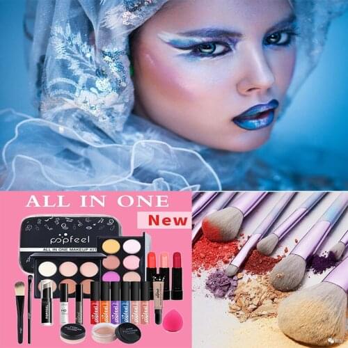 NEW Make Up Sets Eyeshadow Lipstick Eyebrow Pencil Lip Gloss Makeup Brush Powder Puff Cosmetics Kit with Bag maquiagem Gift