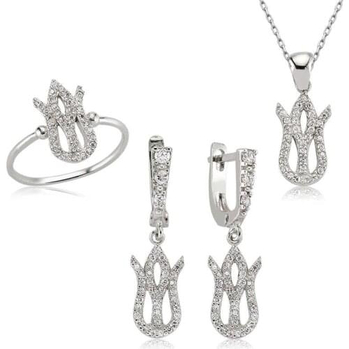 Original silver , Tulip Set ,Most Special Jewelry Sets Suitable and Quality Products Types