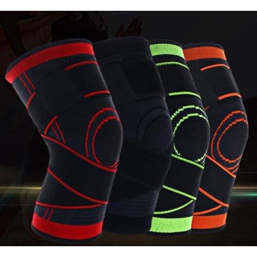PC 3D Weaving Compression Breathable Knee Sleeve with Adjustable Strap Knee Support for Sports, Running, Basketball Protector