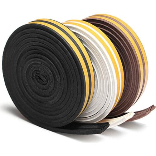 Useful 1Pc 5m Self-Adhesive D Type Doors Windows Foam Seal Strip Soundproofing Collision Avoidance Rubber Sealing Strips Sticker