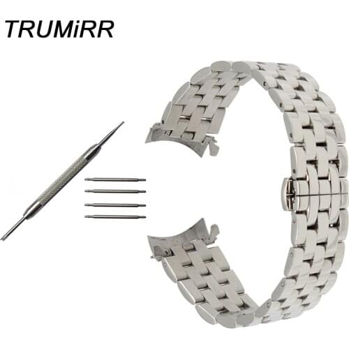 Stainless Steel Watchband Curved End Strap for Montblanc Men Women Watch Band Butterfly Clasp Wrist Bracelet 18mm 20mm 22mm 24mm