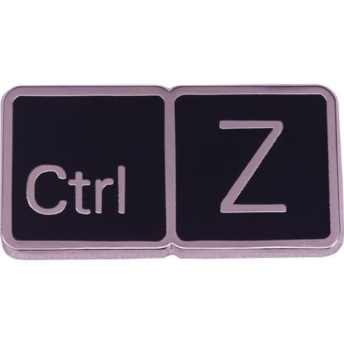 Cute "Ctrl Z" lapel pin keyboard undo button mini fun programmer accessory