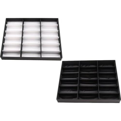 Sunglasses Display Rack Case 18 Grid Eyewear Tray Stand Organizer Storage Box Suit for Exhibition , Shop , Home Ornament