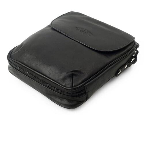 19.3*21.6mm Pure Cowhide Tobacco Pouch Black Portable Single Double Pipe Tobacco Storage Multi-Purpose Shoulder Bag Fashion Gift