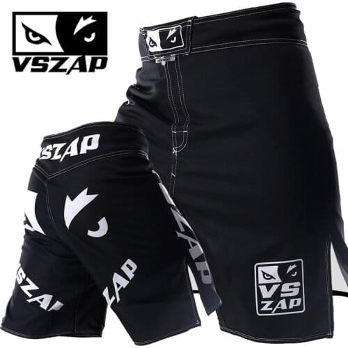VSZAP MMA Shorts WOLVE EYES Boxing Trunks Motion Jiu-Jitsu Pants High Quality Muay Thai Shorts Kickboxing MMA Training Fightwear