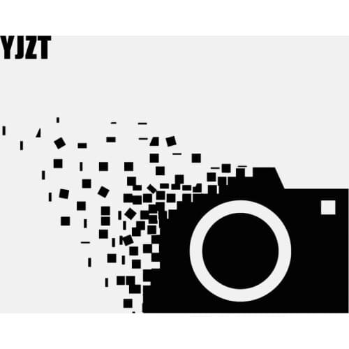 YJZT 15.2CM*8.6CM Retro Camera Photographer Cubes Vinyl Black/Silver Car Sticker C22-0824