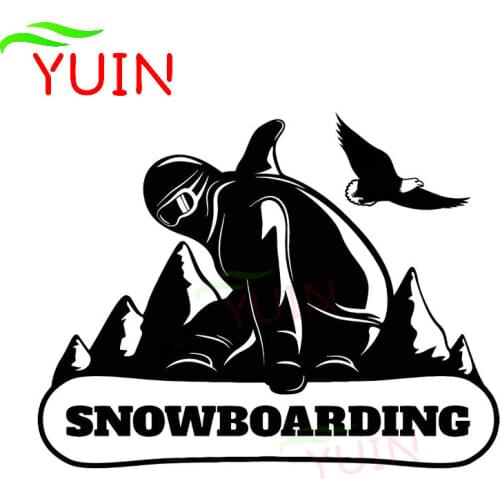 Snowboard Mountain Extreme Sports Car Sticker Body Decoration PVC Waterproof Sunscreen Decal Black/White/Red/Laser/Silver