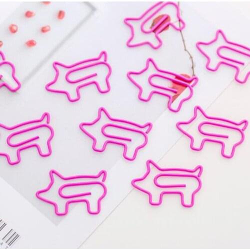 Cute Animal Pink Pig Bookmark Paper Clip School Office Supply Metal Material Escolar Papelaria Gift kawaii Stationery 5PCS