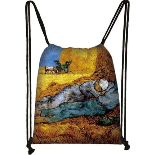 Brown Girls African Print Backpack For Travel Retractable Drawstring Bag Afro Cartoon Girl Shopping Bags Portable Storage Bag