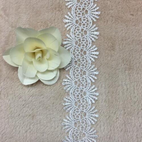 15Yards 4.5cm Width Water Soluble Lace Trim Ribbon Handmade Headwear Guipure Lace Trim DIY Sewing Decoration Patchwork Material