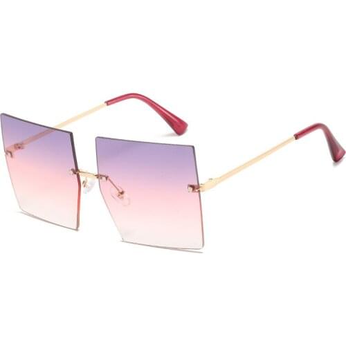 2021 Trendy Oversized Square Sunglasses Women Personlity Fashion Sexy Red Brown Tinted Color Lens UV400 Retro Ladies Sun Glasses