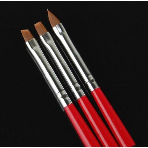 3 x UV Gel Acrylic Nail Art Design Drawing Pen Painting Brush Flat Tips Nail Tool Drawing Brush for Nails Gradient Rhinestone