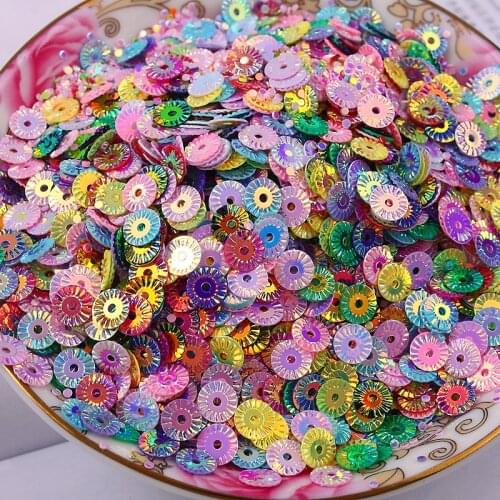 3000Pcs 6mm Flower Gold Plating Loose Sequins Sewing PVC DIY Paillette 14 Colors Available Confetti Spangles