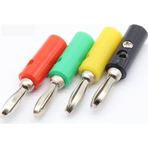 8pcs 4 color Wire Audio Speaker Cable Banana Plug Connectors 4mm Adapter