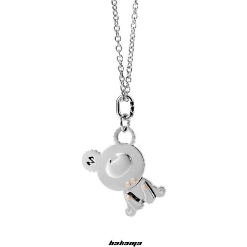 Babama Bear Necklace mens fashion brand niche design sense sweater chain womens lovers chain accessories fashion brand