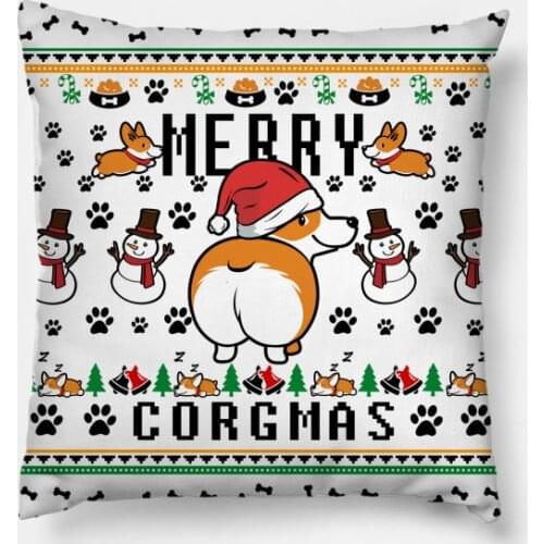 Corgi Lover Christmas Pillowcases Decor for Home Noel Christmas Gifts Navidad 2020 Xmas Cristmas Decor Happy New Year 2021