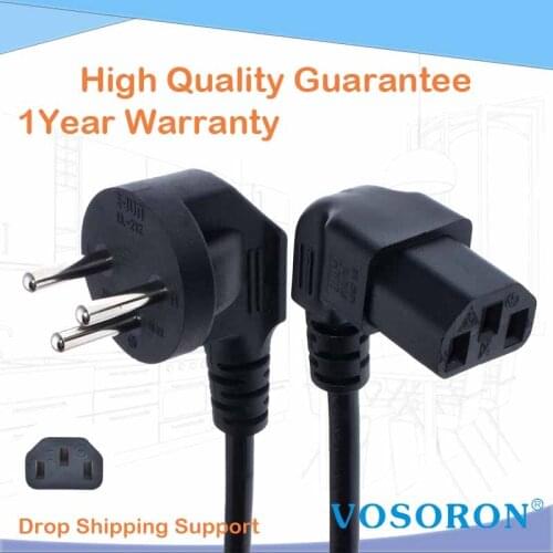 Isreal SI32 Power cord Down angled IEC320 C13,100cm, H05VV-F 3G 0.75mm ,SII standard Type H power line cables