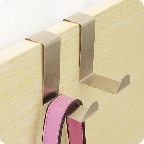 Stainless Steel Door Hook Z Type Kitchen Cabinet Clothes Home Storage Hanger Bathroom Towel Organize Hardware 6pc/lot