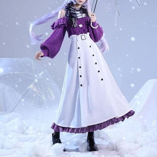 Anime Game Genshin Impact Keqing Daily Sweater Uniform Party Dress Outfit Cosplay Costume Halloween Women Free Shipping 2021 New