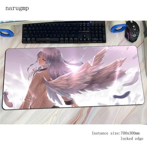 Angel Beats mouse pad gamer esports mousepad 70x30cm rubber desk mat locrkand gaming accessories pc keyboard mats oversized