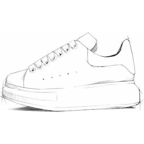 Customized White Shoes Women Genuine Leather Thick Soles Increase Womens Shoes Womens Sneakers Designer Men Sneakers Big Size