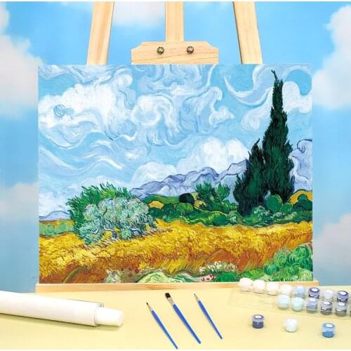 Landscape Van Gogh DIY Painting By Numbers Package Oil Paints 40*50 Picture By Numbers Photo Handmade Children Drawing