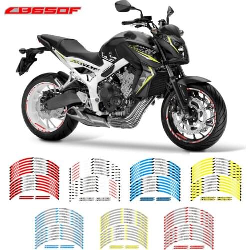 Motorcycle front and rear wheels Edge Outer Rim Sticker Reflective Stripe Wheel Decals For Honda CB650F