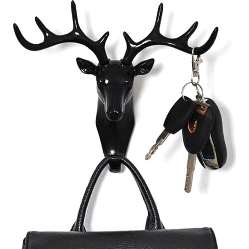 Wall Hanging Vintage Deer Head Antlers for Hanging Clothes Hat Scarf Key Deer Horns Hanger Wall Decoration