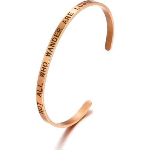 NOT ALL WHO WANDER ARE LOST fashion Inspirational wist Bracelet Men Vintage Bracelets Bangles For Women Men Jewelry