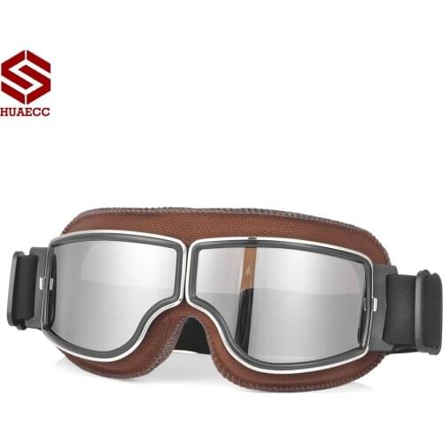 Motocross Goggles Vintage Pilot Scooter Helmet Eyewear Outdoor Steampunk Motorcycle Glasses for Motorbike Dirt Bike