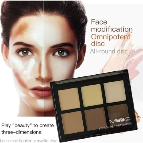 6 Colors Natural Professional Contour Palette Kit Cream Concealer Makeup Palette 1pcs Face Primer All Skin Types Net Cosmetics