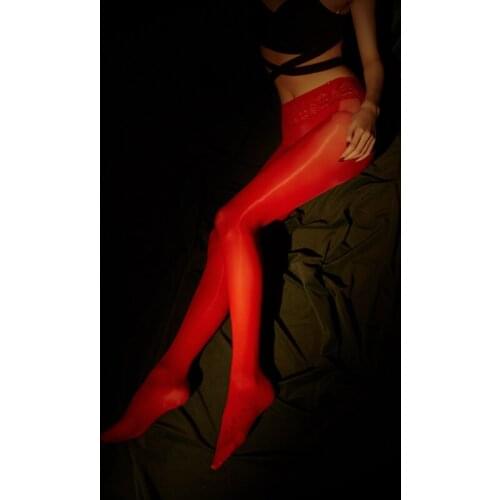 Sexy Women Oil Gloosy Shiny Stockings Smooth Sexy Tight Lace Shaping Pantyhose Candy Color Sexy Silky Touch Thin Pantyhose 18