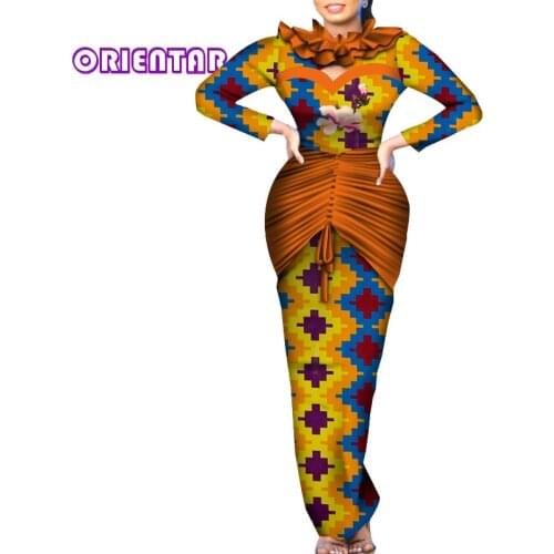 Women African Dresses Ankara Style Long Dress Traditional African Print Maxi Dress Party Evening Fashion Plus Size WY7256