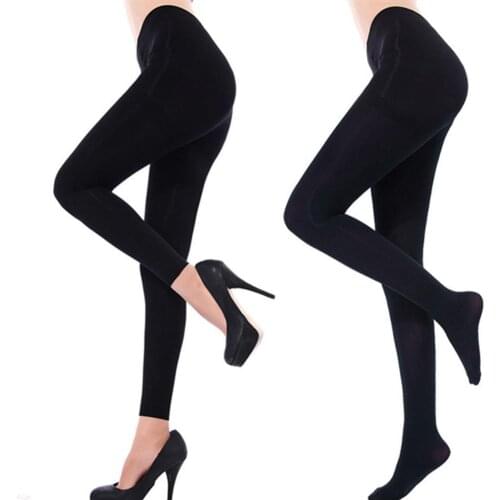 Sexy Legging Lady Solid Color Thicken Stretch Footed Pantyhose Ninth Pants Warm Elastic Leggings One Size Black Christmas Gift