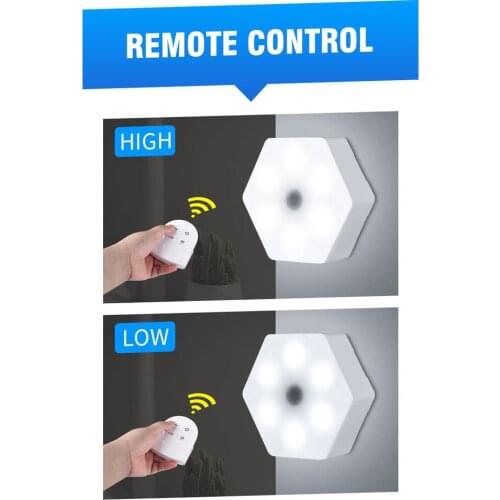 Battery powered LED Hexagonal Wall Lamp Touch Sensor remote Quantum Assembly Night Light white for Home Bedroom DIY Decoration