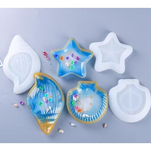Silicone Mold Plate Handmade Heat Resistant Epoxy Resin Star Casting Mold Shell Resin Mold Epoxy Moulds For Jewelry Making Tools