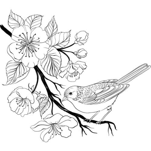 Bird On Branch Clear Stamps For DIY Scrapbooking Card Making Silicone Stamps Fun Decoration Supplies