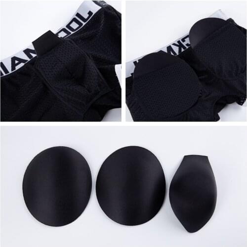 JOCKMAIL Mens Underwear Boxer Shorts Mesh Mens Padded Underwear Boxer with Hip Pad Mens Boxers Calzoncillos Ice Silk