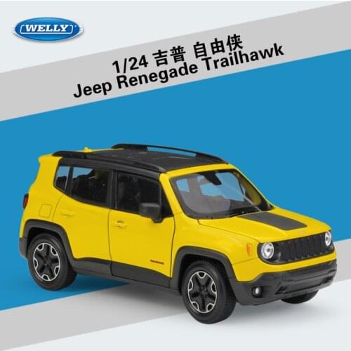 Welly Diecast 1:24 High Simulation Metal Jeep Renegade Trailhawk SUV Car Alloy Vehicle Model Toy Cars For Boys Gift Collection