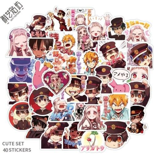 40pcs/set Japan Cartoon Anime Cute Yugi Amane Hanako-kun Stickers Mobile Phone Stickers Waterproof DIY Guitar Sticker