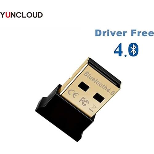 YUNCLOUD Bluetooth USB Adapter for PC CSR 4.0 USB-A BT Dongle Wireless Receiver for Laptop PC Mouse and Keyboard, Headset