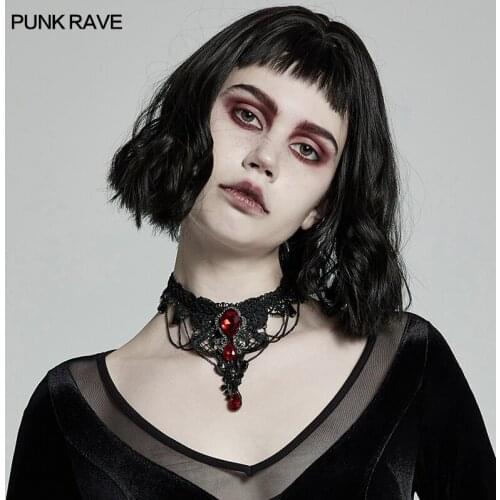 PUNK RAVE Womens Gothic Butterfly Decal Gem Necklace Fashion Gorgeous Delicate Party Evening Dinner Necklace Butterfly Jewelry