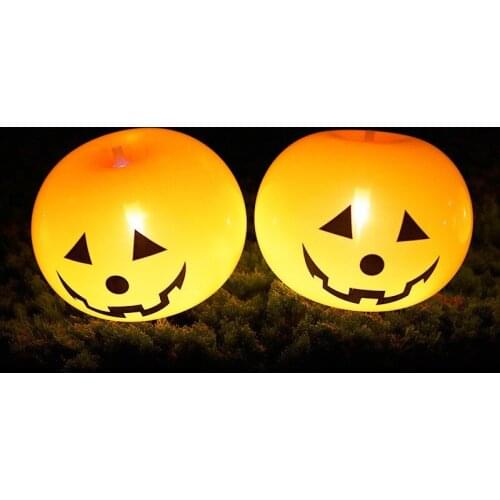 5pcs LED Balloon Pumpkin Lantern Halloween Decorations for Home Outdoor Halloween Pumpkin Balloon Lights Haunted House Decor